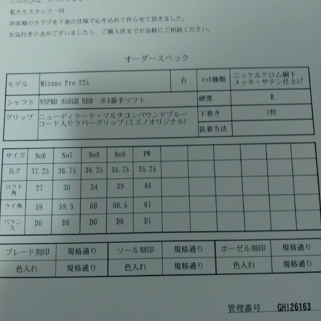 MIZUNO - 【値下げです】ミズノプロ225アイアン(6〜PW)5本セットの