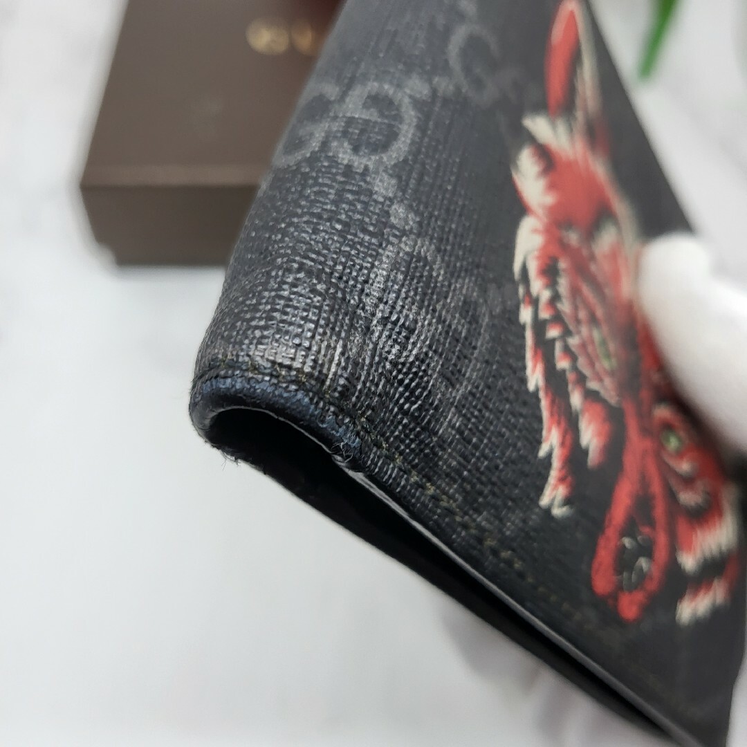 Gucci - 【希少】 GUCCI グッチ 2つ折り財布 財布 ウルフ GG
