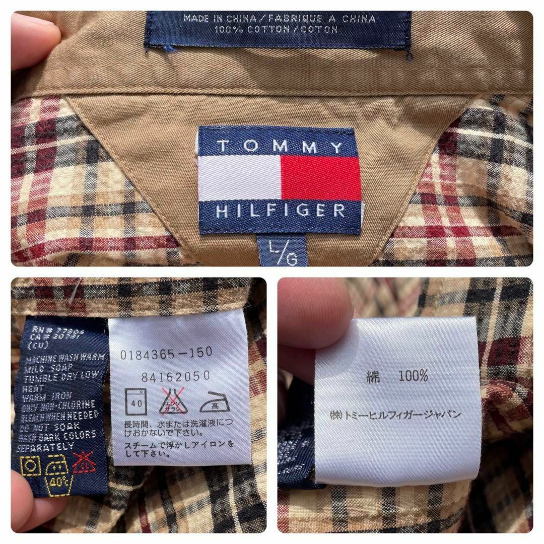 TOMMY HILFIGER(トミーヒルフィガー)のTOMMY HILFIGER 90's シアサッカー生地 古着 L/Sシャツ メンズのトップス(シャツ)の商品写真