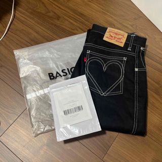 クリスチャンダダ(CHRISTIAN DADA)のbasicks HEART STITCH DENIM (BLACK)(デニム/ジーンズ)