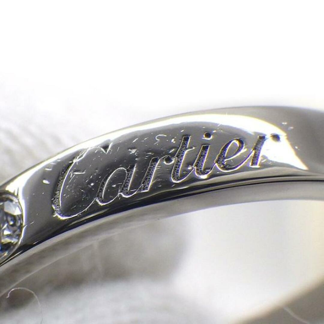 カルティエ Cartier リング C ドゥ カルティエ ウェディング バンド 3mm B4051354 エングレーブド ロゴ 1ポイント ダイヤモンド PT950 14号 / #54