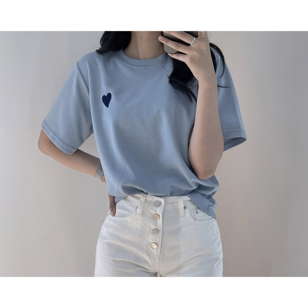dholic(ディーホリック)のdholic  ハートポイント半袖Tシャツ・p408441 韓国 レディースのトップス(Tシャツ(半袖/袖なし))の商品写真