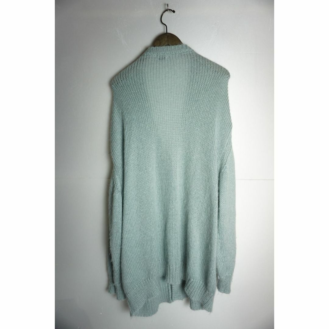 美品21AW URU ウル モヘア ニット ロング カーディガン 水色901N▲