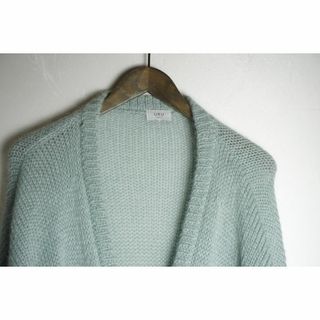 美品21AW URU ウル モヘア ニット ロング カーディガン 水色901N▲