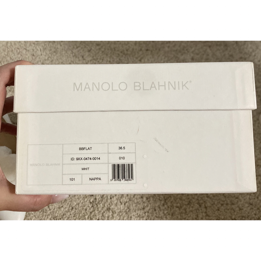値下◆美品◆ Manolo Blahnikマノロブラニクフラット 白36.5