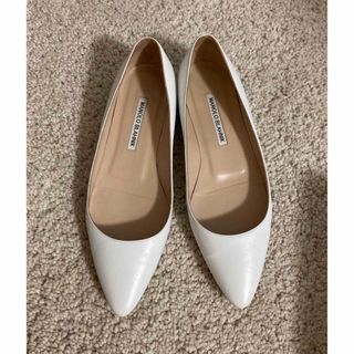 MANOLO BLAHNIK - 値下◆美品◆ Manolo Blahnikマノロブラニクフラット 白36.5