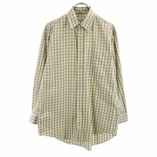 アクアスキュータム(AQUA SCUTUM)のアクアスキュータム 日本製 チェック 長袖 シャツ M グリーン系 Aquascutum メンズ 【中古】  【230918】(シャツ)