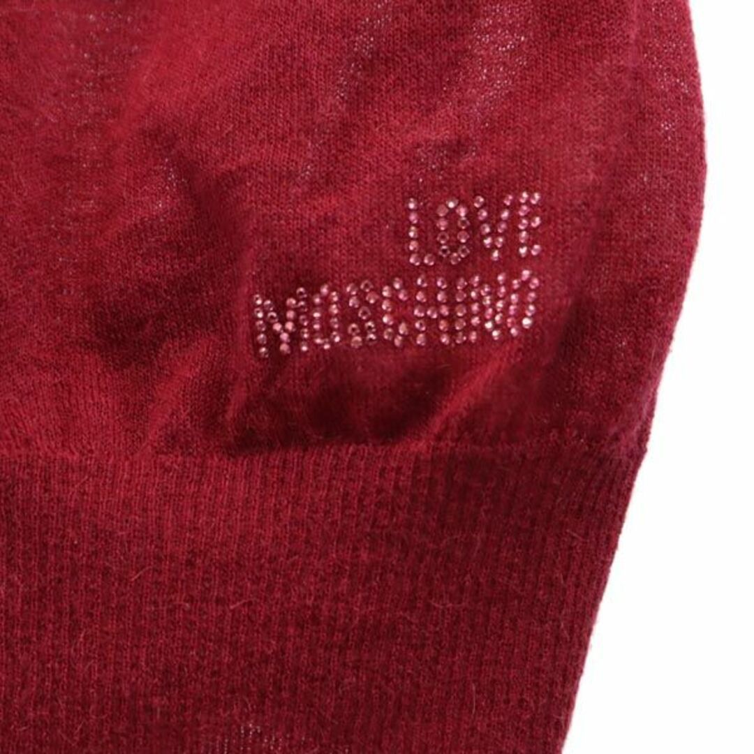 ラブモスキーノ ニット ロングカーディガン USA6 レッド系 LOVE MOSCHINO ベルトループ付き レディース   【230918】 7