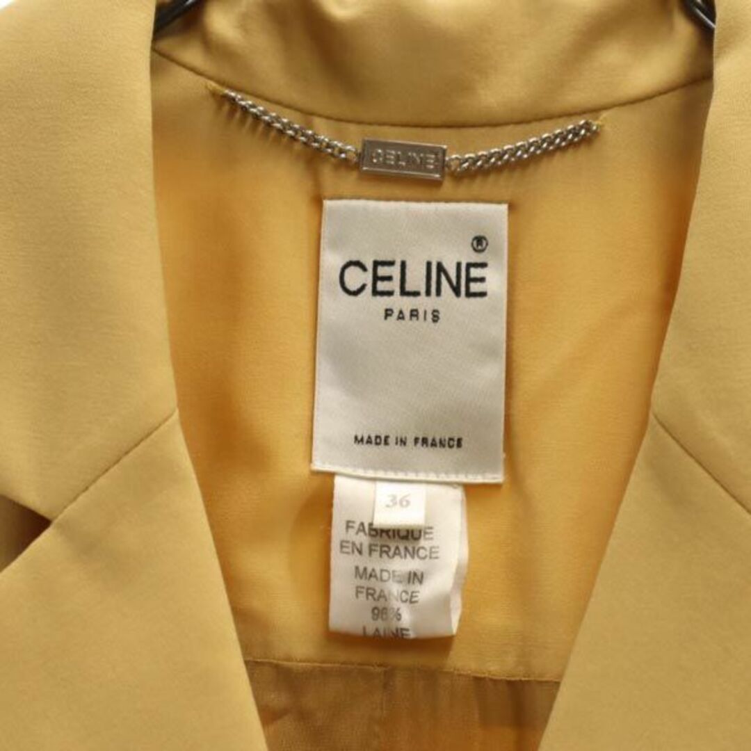 celine(セリーヌ)のセリーヌ フランス製 長袖 ワンピース 36 イエロー系 CELINE ベルトループ付き レディース 【中古】  【230918】 レディースのワンピース(ミニワンピース)の商品写真