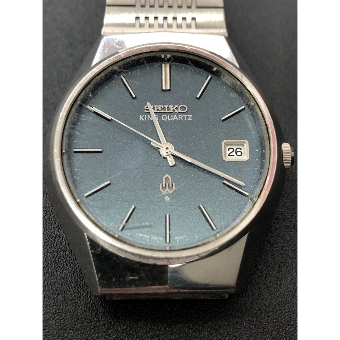 ●セイコー SEIKO キング クォーツ デイト グレー4822-8010-G