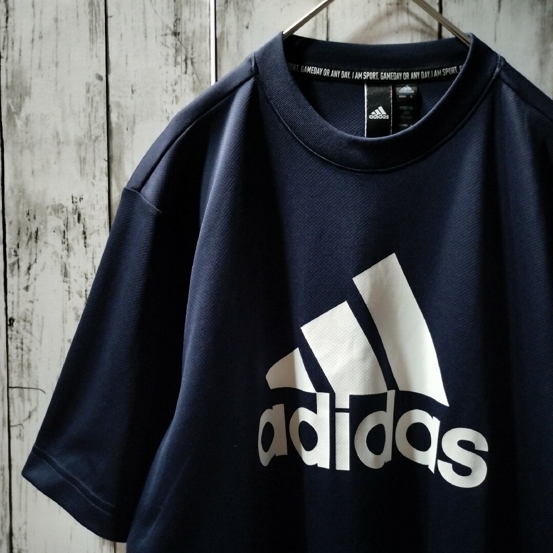 adidas(アディダス)のアディダス　adidas　ドライTシャツ　古着 メンズのトップス(Tシャツ/カットソー(半袖/袖なし))の商品写真