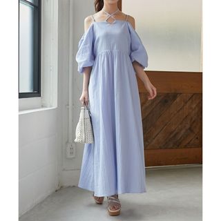 マジェスティックレゴン(MAJESTIC LEGON)のクロスストラップオフショルワンピ / マジェスティックレゴン(ロングワンピース/マキシワンピース)