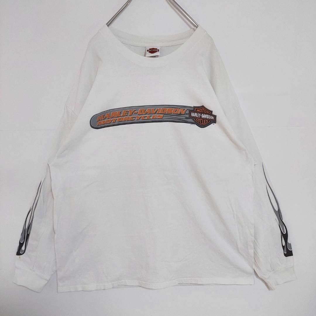 Harley Davidson - 00s ハーレーダビッドソン ロンT長袖Tシャツ 2XL 白