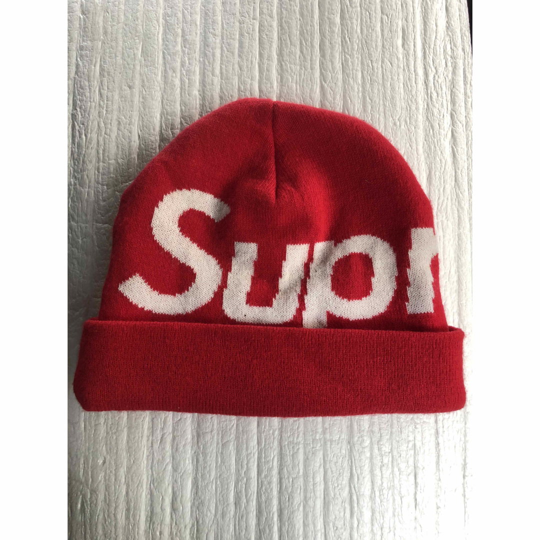 【正規品】supreme Big Logo Beanie ニット帽レッド