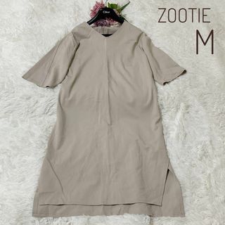 ズーティー(Zootie)のZOOTIE ズーティー♡ひざ丈ワンピース　後ろチャック　きちんと　ベージュ　M(ひざ丈ワンピース)