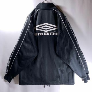 00s UMBRO トラックジャケット ジャージ サイドライン ロゴテープ 黒