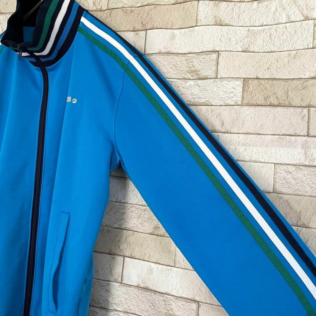 adidas アディダス トラックジャケット ジャージ 刺繍ロゴ ブルー L