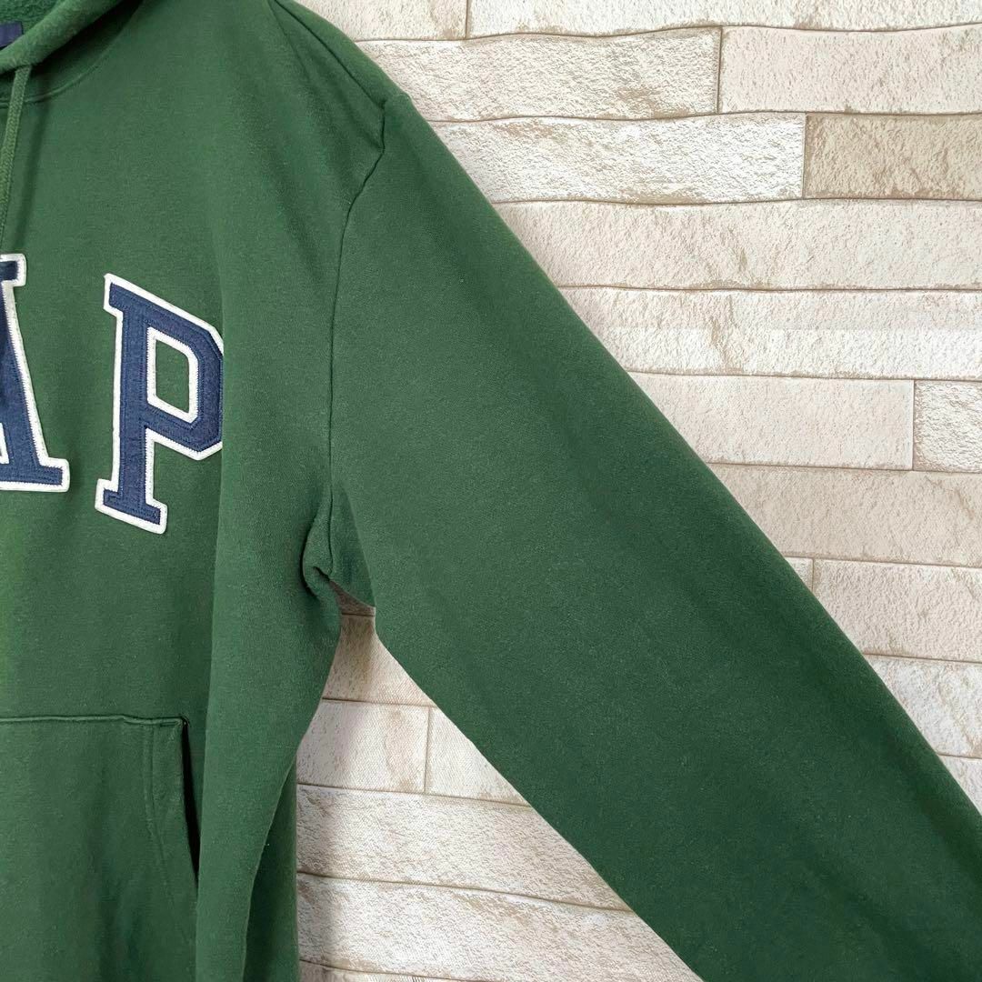 GAP(ギャップ)のGAP ギャップ パーカー プルオーバー 刺繍 デカロゴ グリーン XL メンズのトップス(パーカー)の商品写真