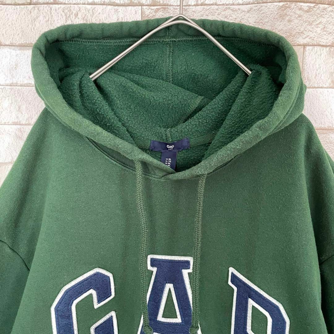 GAP(ギャップ)のGAP ギャップ パーカー プルオーバー 刺繍 デカロゴ グリーン XL メンズのトップス(パーカー)の商品写真