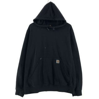 カーハート(carhartt)の古着 カーハート Carhartt ORIGINAL FIT 袖プリント スウェットプルオーバーパーカー メンズXL /eaa369379(スウェット)