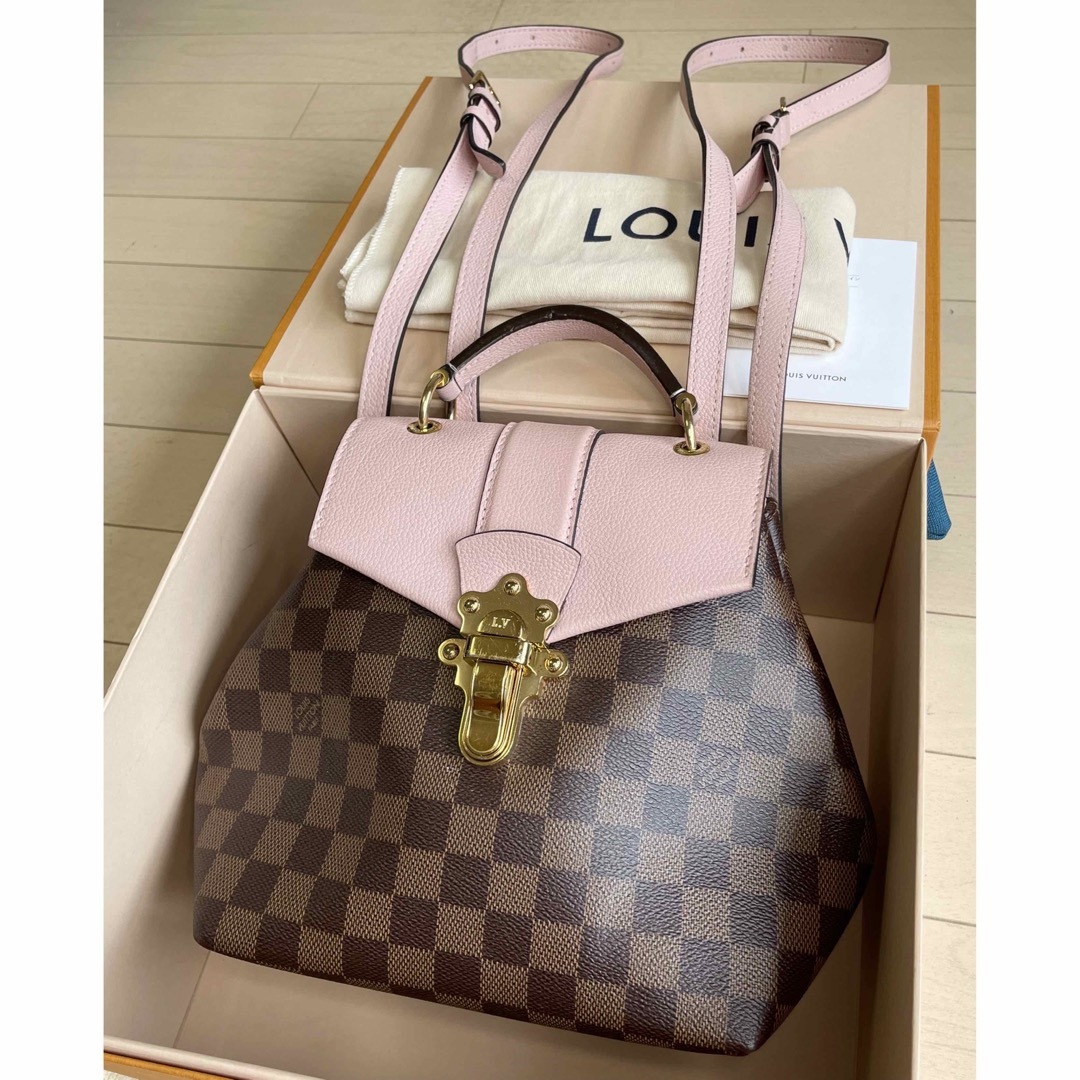 メインカラーダミエピンク系Louis Vuitton Clapton ダミエ リュック