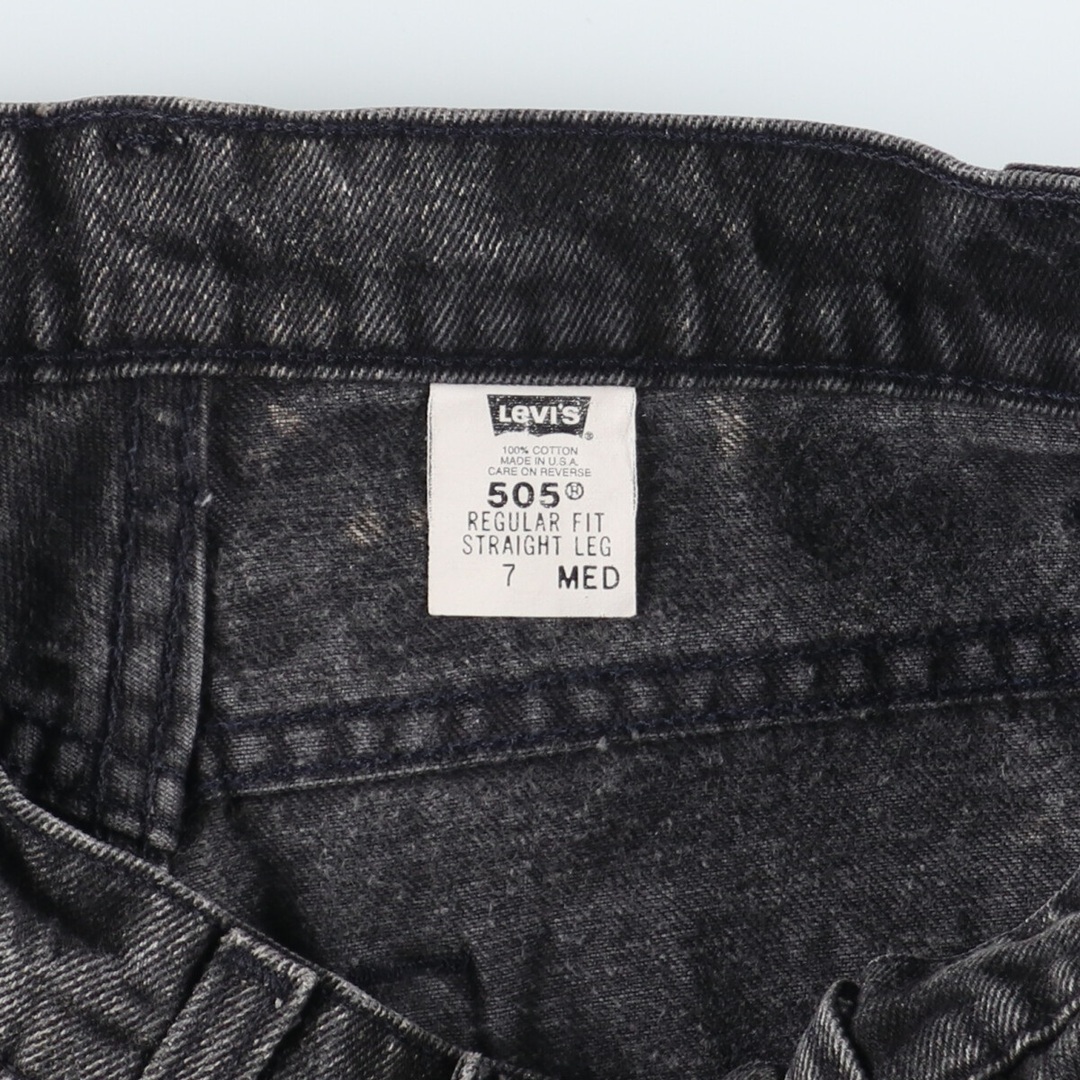 雰囲気 ペンキ加工 90年代 リーバイス Levi's 505 REGULAR FIT STRAIGHT LEG ブラックジーンズ テーパードデニムパンツ USA製 レディースL(w28) ヴィンテージ /taa000417 4