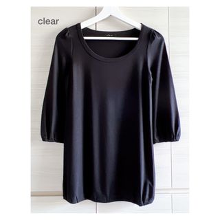 クリア(clear)の最終sale⭐︎新品✦︎クリア❤︎ストレッチ カットソー❤︎ブラック(カットソー(長袖/七分))