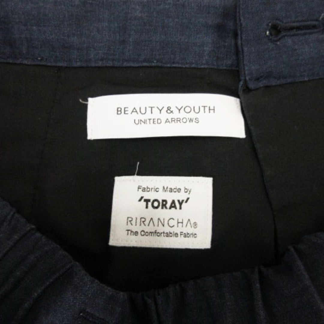 BEAUTY&YOUTH UNITED ARROWS(ビューティアンドユースユナイテッドアローズ)のB&Y ユナイテッドアローズ TORAY イージー テーパードパンツ 紺 L メンズのパンツ(スラックス)の商品写真