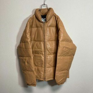 ショット(schott)の90s USA製 SCHOTT ショット　レザー　ダウンジャケット　38 茶(ダウンジャケット)