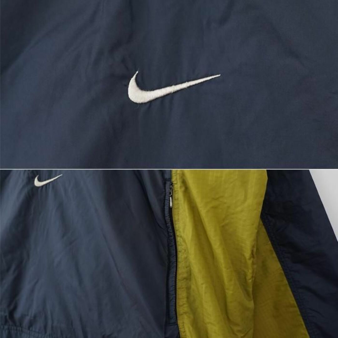 NIKE ナイキ アノラックジャケット センタースウッシュ 90s L 紺 黄色