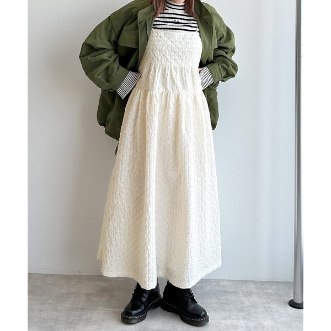 w closet(ダブルクローゼット)のwcloset ふくれジャガードキャミワンピース レディースのワンピース(ロングワンピース/マキシワンピース)の商品写真