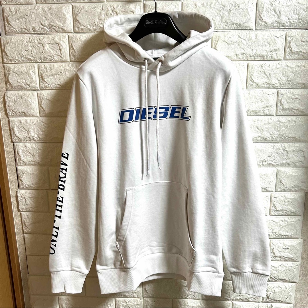 【新品】DIESEL ディーゼル／アイコンロゴ スウェット フーディーパーカーS