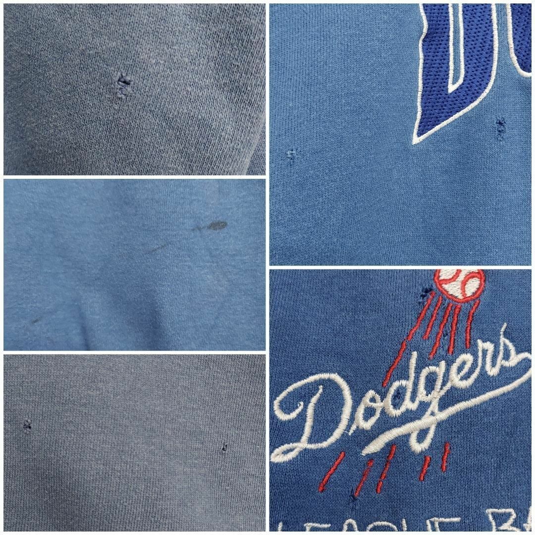 ドジャース ロゴ刺繍 スウェット MLB 90s XL ブルー 青 赤 白