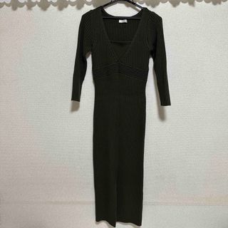 l'or ロル Layered Rib Knit Dress ニットワンピース(ロングワンピース/マキシワンピース)