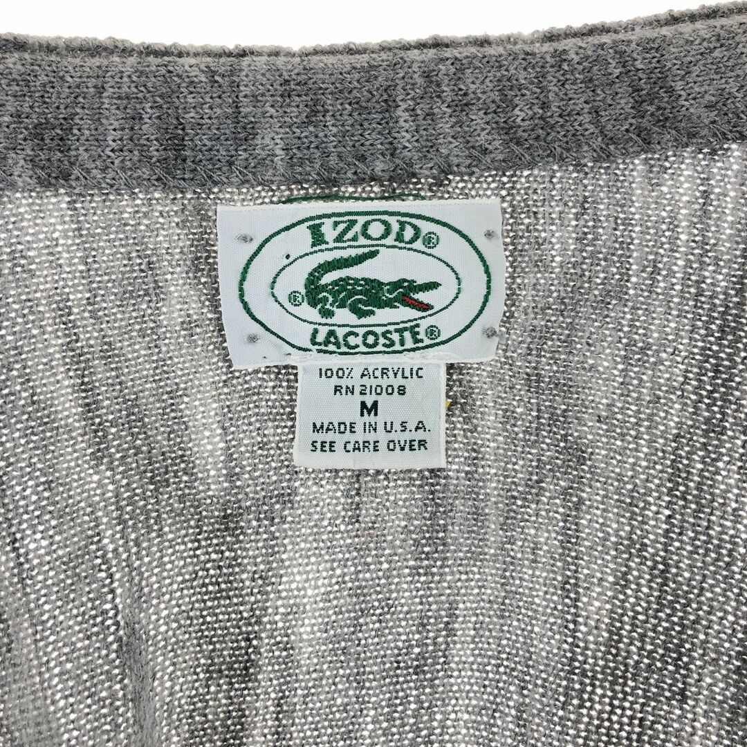 LACOSTE(ラコステ)の古着 80~90年代 ラコステ LACOSTE IZOD アクリルニットカーディガン USA製 M ヴィンテージ /eaa371757 メンズのトップス(カーディガン)の商品写真