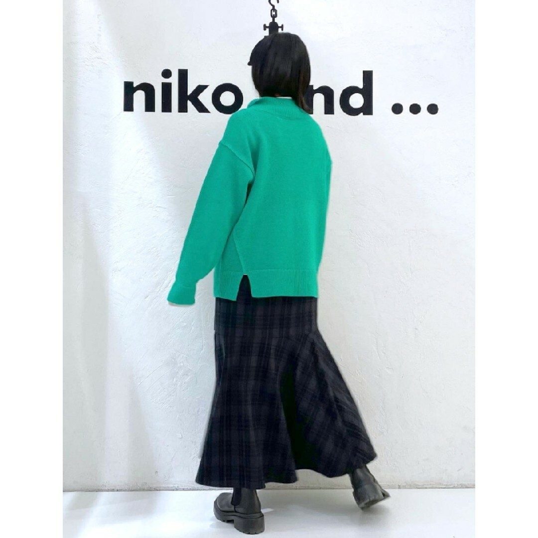 niko and...(ニコアンド)のタグ付き未使用品　ニコアンド マーメイドスカート ロング チェック Lサイズ レディースのスカート(ロングスカート)の商品写真