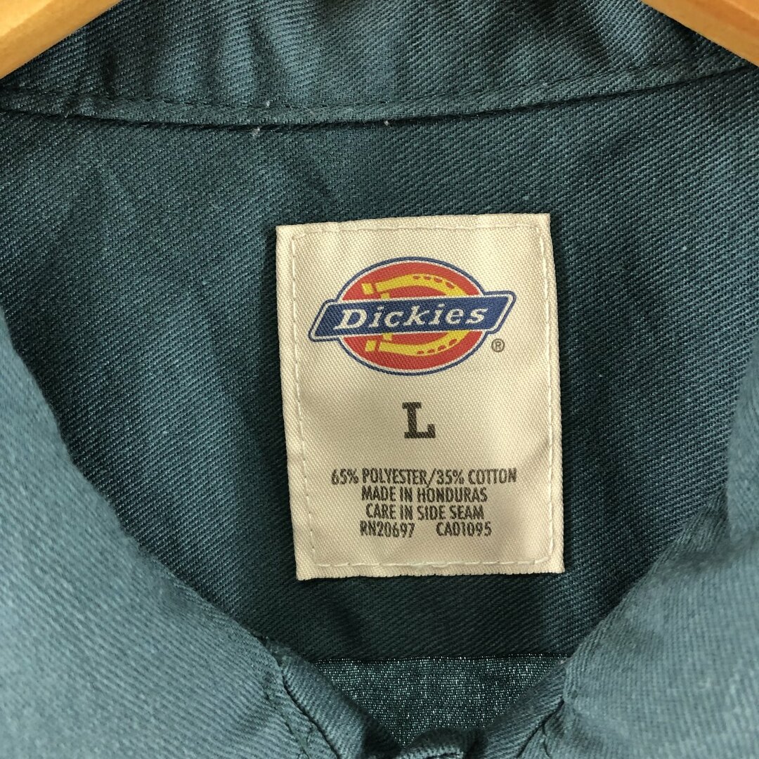 Dickies(ディッキーズ)の古着 ディッキーズ Dickies 刺繍 長袖 ワークシャツ メンズL /eaa372148 メンズのトップス(シャツ)の商品写真