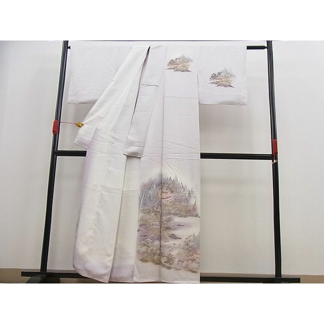 平和屋野田店■訪問着 手描き 風景文 暈し染め 金彩 逸品 n-gt2661 平和屋野田店■訪問着 手描き 風景文 暈し染め 金彩 逸品 n-gt2661