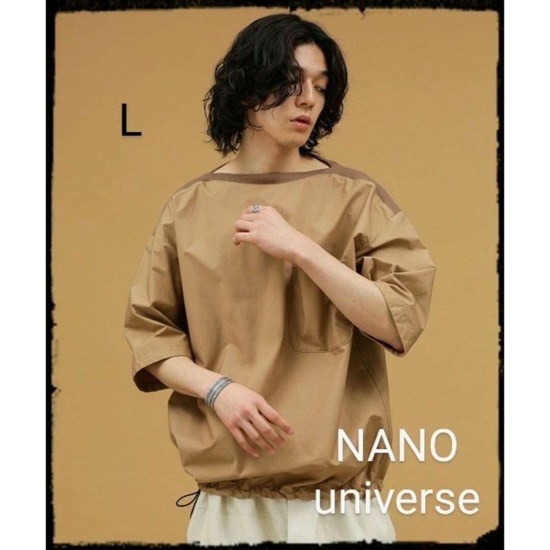 nano・universe(ナノユニバース)の【美品】LB.03/タイプライター5分袖ボートネックTシャツ メンズのトップス(Tシャツ/カットソー(半袖/袖なし))の商品写真