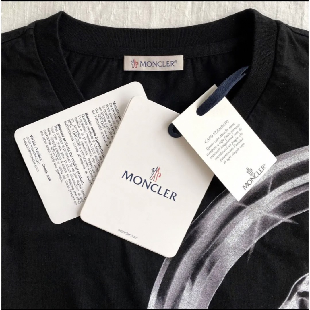 MONCLER - 【新品】MONCLER ロゴ Tシャツ S 黒 モンクレール ロゴの