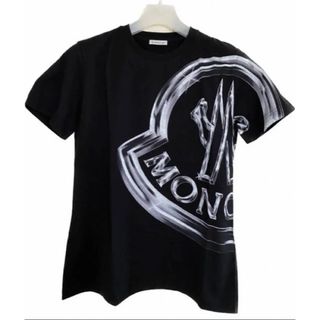 モンクレール(MONCLER)の【新品】MONCLER　ロゴ　Tシャツ　S 黒　モンクレール ロゴ(Tシャツ(半袖/袖なし))