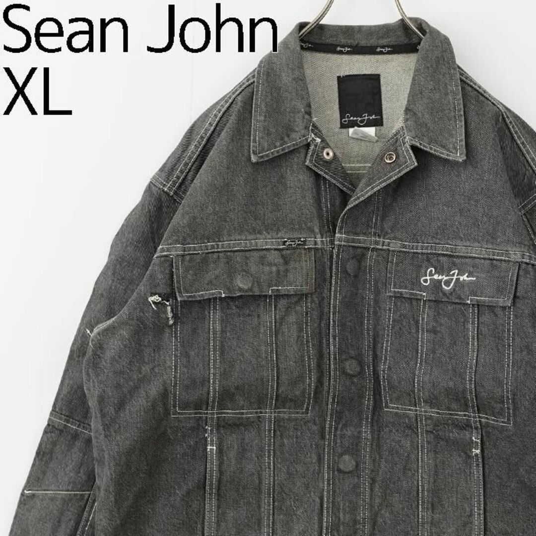 Sean John - ショーンジョン デニムジャケット ロゴ刺繍 アウター XL