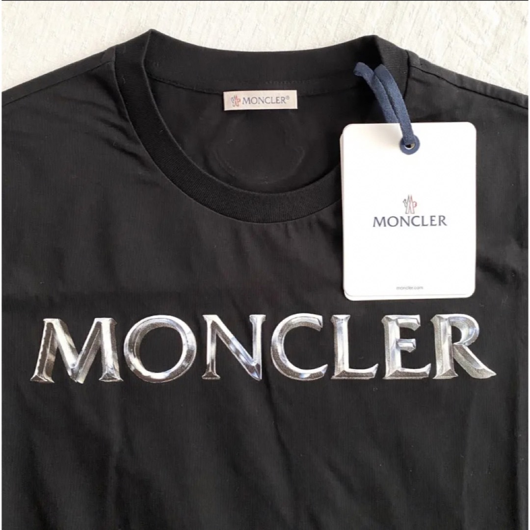 【新品希少】MONCLER　ロゴTシャツ XS 黒　モンクレール Tシャツ