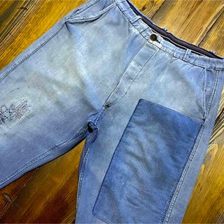 40s VTG French Work Pantsフレンチワークパンツ刺子(ワークパンツ/カーゴパンツ)