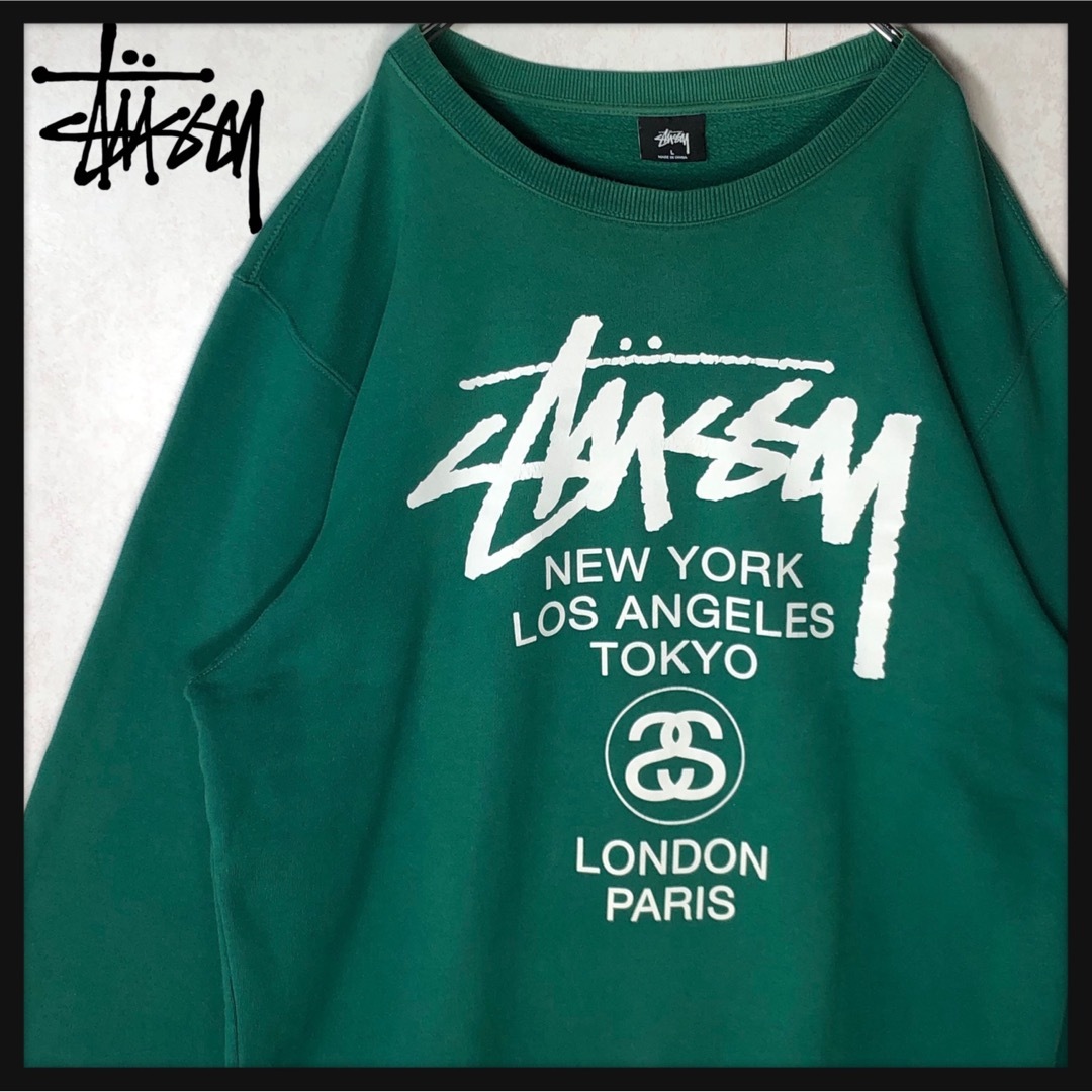 Stussy スウェット 両面ロゴ ブラック