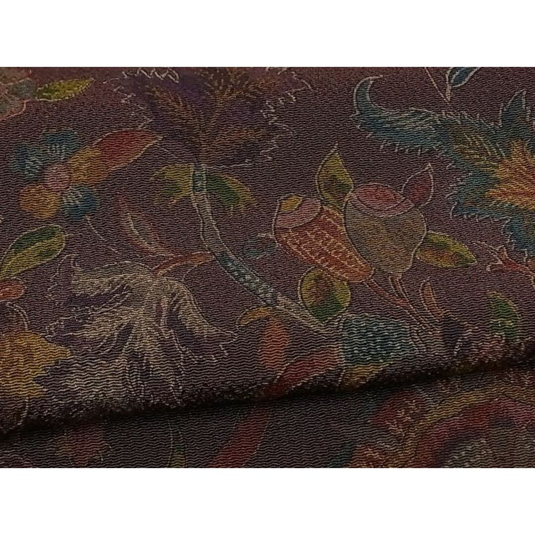 平和屋野田店■上質な小紋 更紗尾長鶏花唐草文 逸品 n-by3599