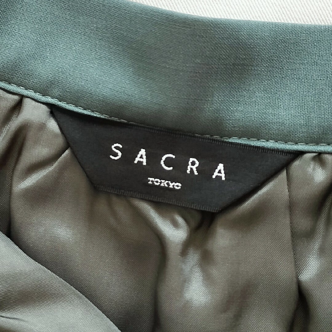 SACRA エアークリスタル プリーツスカート 36 グリーン サクラ 6