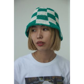 block check hat(ニット帽/ビーニー)