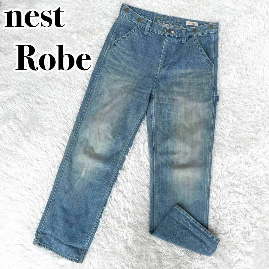 『nest Robe』USED加工 ペインター デニムパンツサスペンダー可