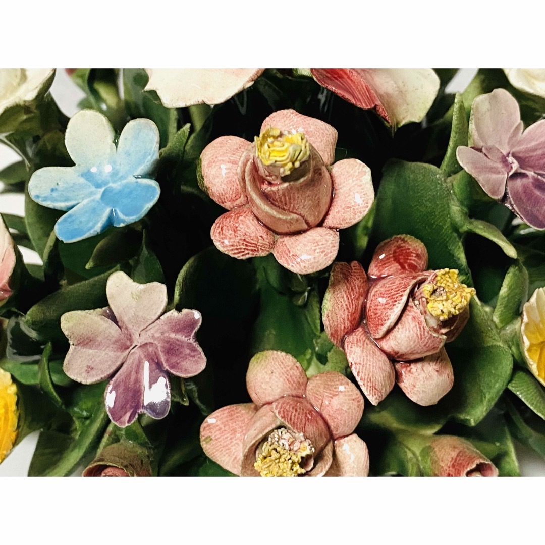 【 美品 】イタリア製 陶花 NUOVA CAPODIMONTE FLOWERS